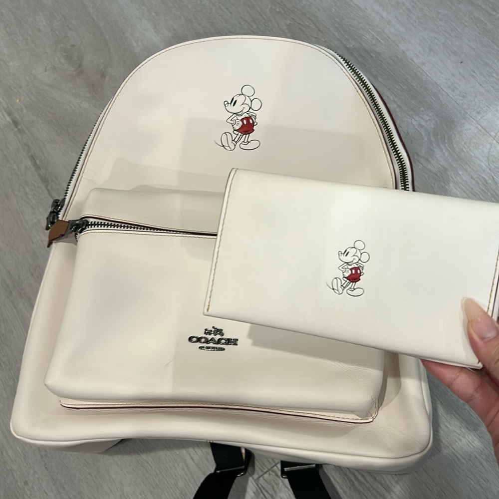 NEW | Authentic Coach X Disney Mickey Mouse Backpack | w/ Matching Wallet